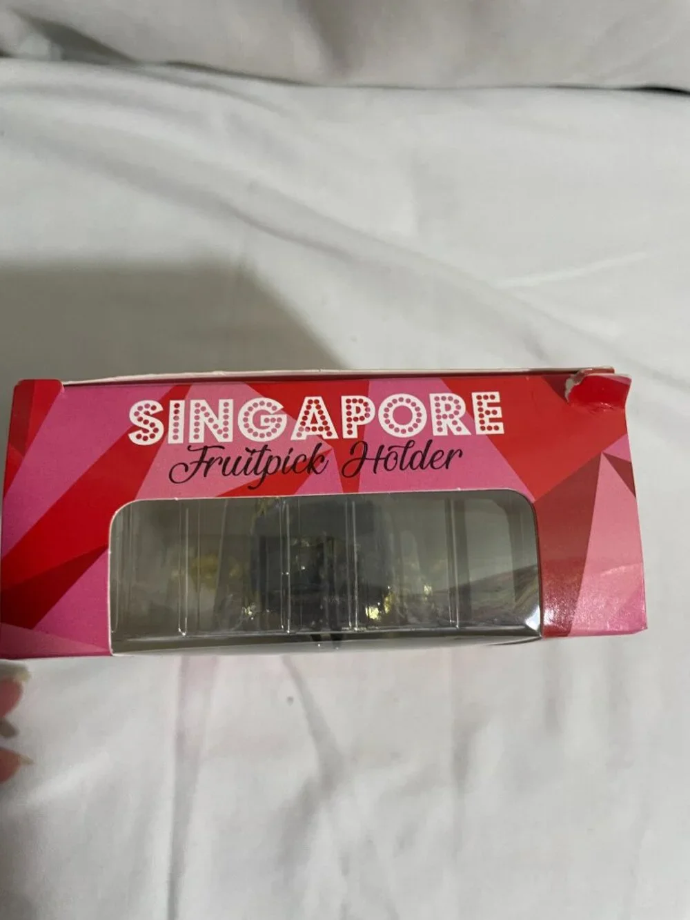 Singapore Merlion Fruit Pick Holder 6 Cocktail Forks Boxed Souvenir Set
